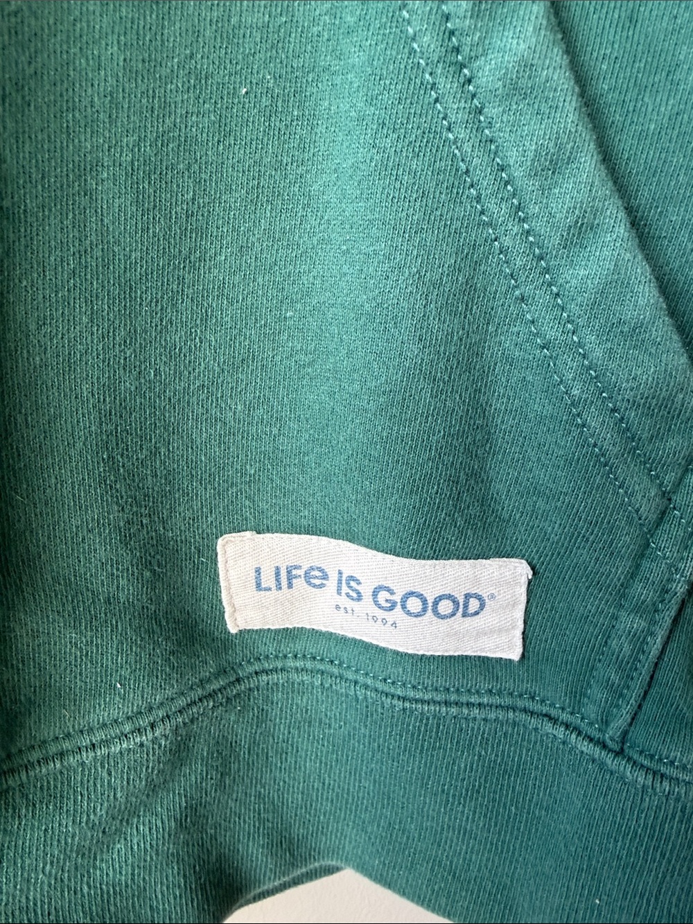 Life Is Good Teal Green Full-Zip Hoodie with Logo cotton large mountain - Picture 2 of 6